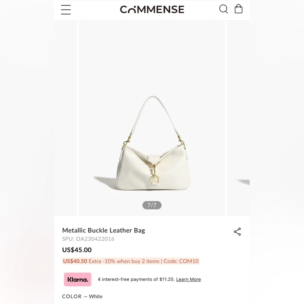 Spacious cream and gold purse with detachable strap. Never used! - Picture 2 of 5